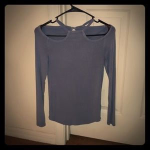 Arizona Jean Cold Shoulder Light Blue Long Sleeve